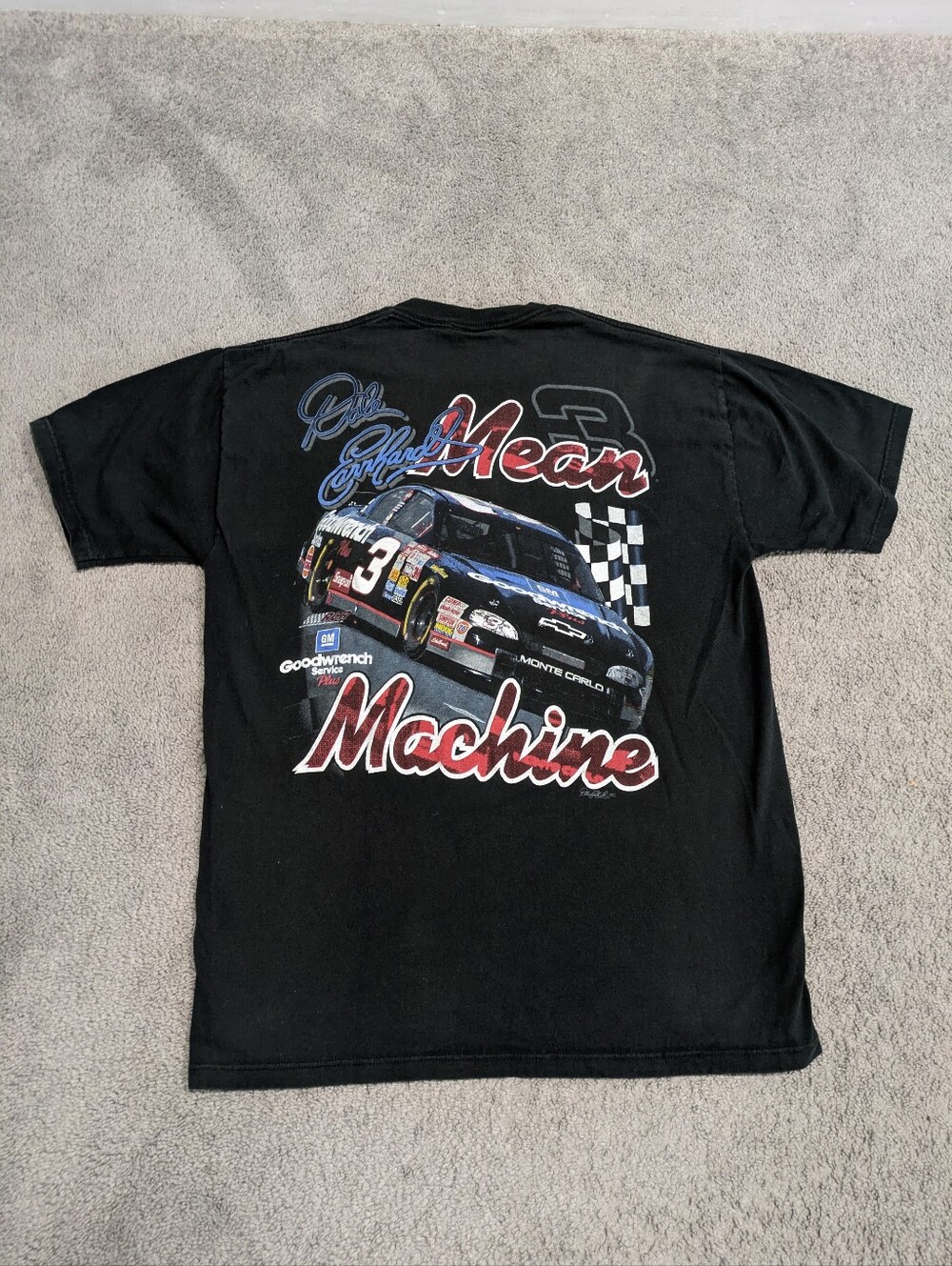 Vintage Dale Earnhardt Sr Mean Machine NASCAR Tshirt Sz Mens Large #3 Black Y2K